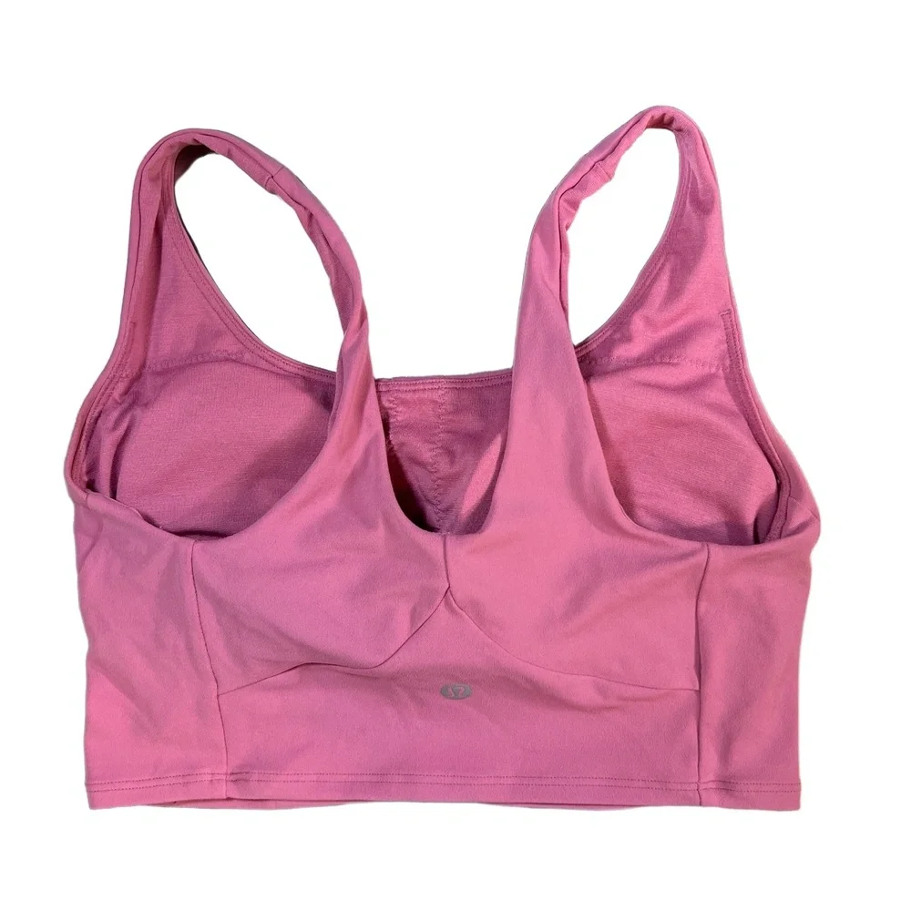 Lululemon Nulu‎ Sports Bra Front Darting Yoga Light Support Pink Blossom Size 4